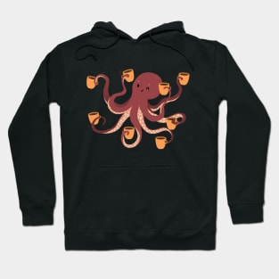 Coffee makes life better Octopus Hoodie